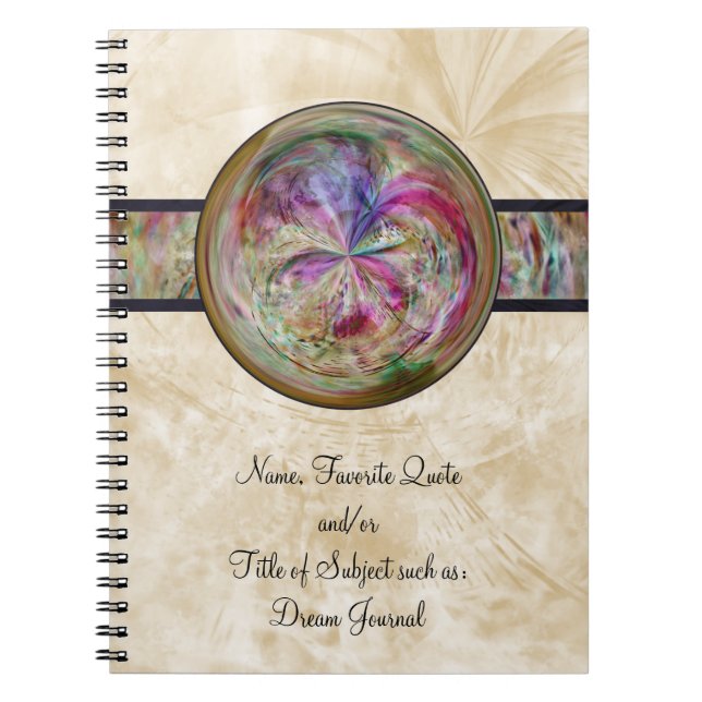 Caderno Espiral Mandala abstrata da bolha com fita (Frente)