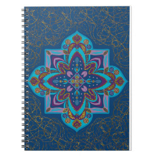 Caderno espiral Mandala Azul
