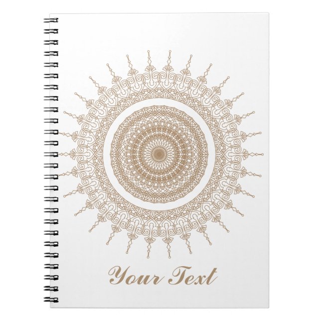 Caderno Espiral Mandala Bohemian White Boho Personalizado (Frente)
