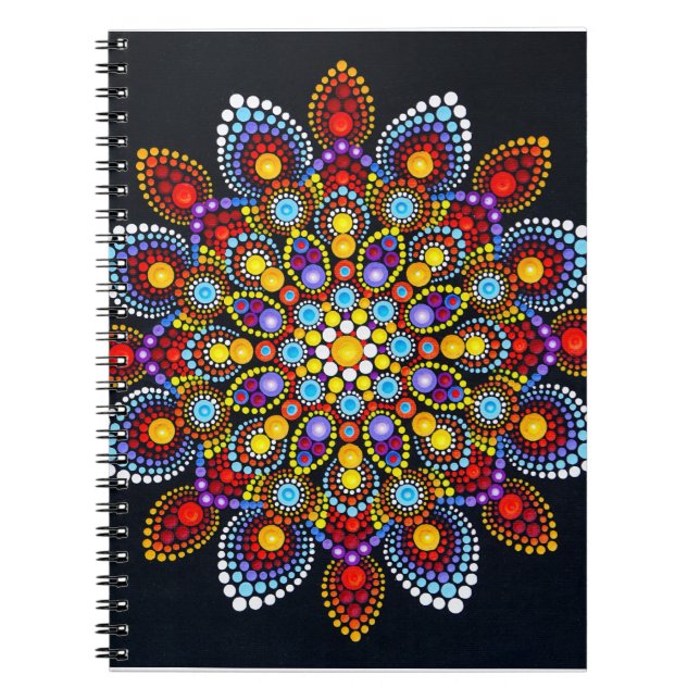 Caderno Espiral mandala colorida (Frente)