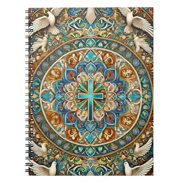 Caderno Espiral Mandala Cristã Inspiradora (Frente)