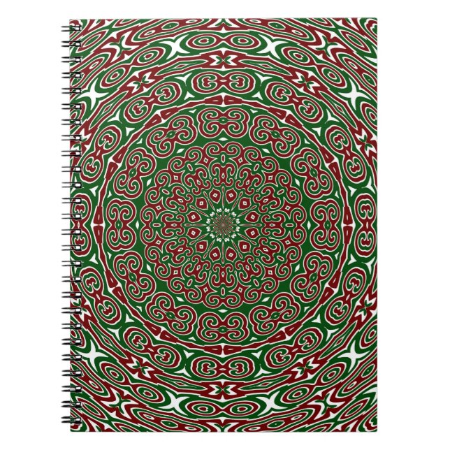 Caderno Espiral Mandalá de Natal Ornamental (Frente)