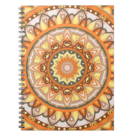Caderno Espiral Mandala de Outono Aconchegante Padrão Geométrico B