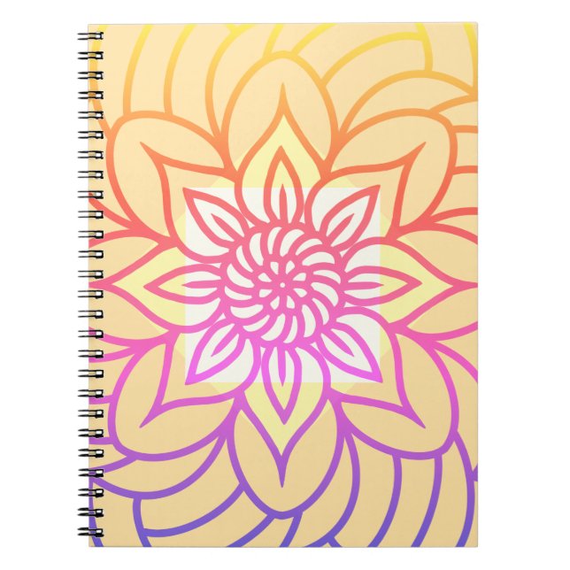 Caderno Espiral Mandala Design Cor clara (Frente)