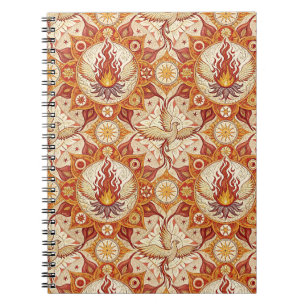 Caderno Espiral Mandala do Lótus da Chama Sagrada - Padrão de Fêni