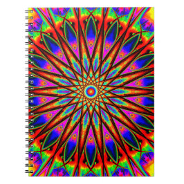 Caderno Espiral Mandala do mundo do arco-íris