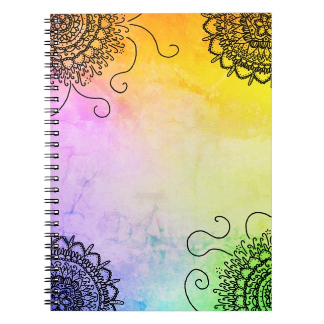 Caderno Espiral Mandala farbenfroh (Frente)
