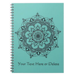 Caderno Espiral Mandala feita sob encomenda da flor do Henna do