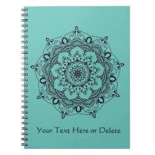 Caderno Espiral Mandala feita sob encomenda da flor do Henna do