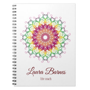 Caderno Espiral Mandala. floral étnico