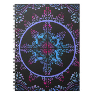Caderno Espiral Mandala Night Flower