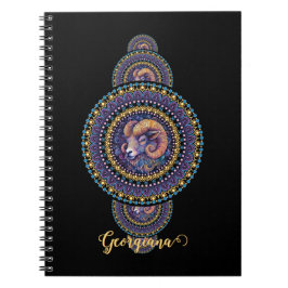 Caderno Espiral Mandala Ornamental de Leigos Brancos Personalizado