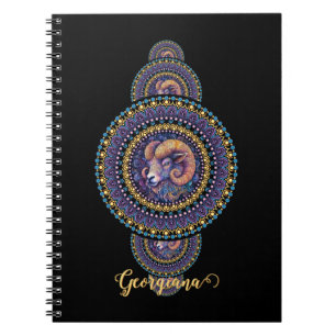 Caderno Espiral Mandala Ornamental de Leigos Brancos Personalizado