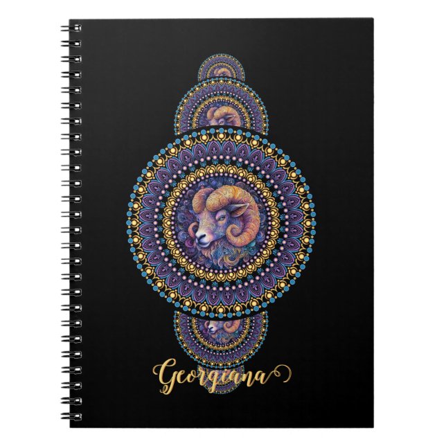 Caderno Espiral Mandala Ornamental de Leigos Brancos Personalizado (Frente)