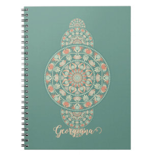 Caderno Espiral Mandala Ortográfica Personalizada de Sage & Sand