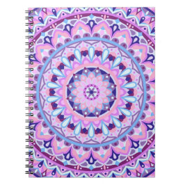 Caderno Espiral Mandala Roxo Boho Padrão Geométrico Espiritual