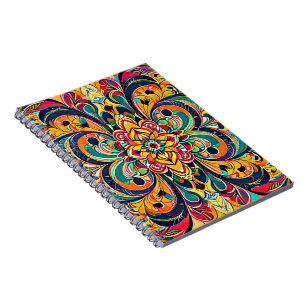Caderno Espiral Mandala Sinfonia de Cores – Floral Psicodélico Ous