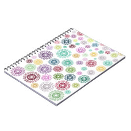 Caderno Espiral Mandalas Coloridos Em Uma Espécie Aleatória