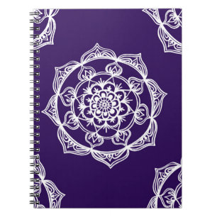 Caderno Espiral Mandalas no roxo