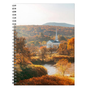 Caderno Espiral Manhã de Stowe no outono com folhagem colorida e