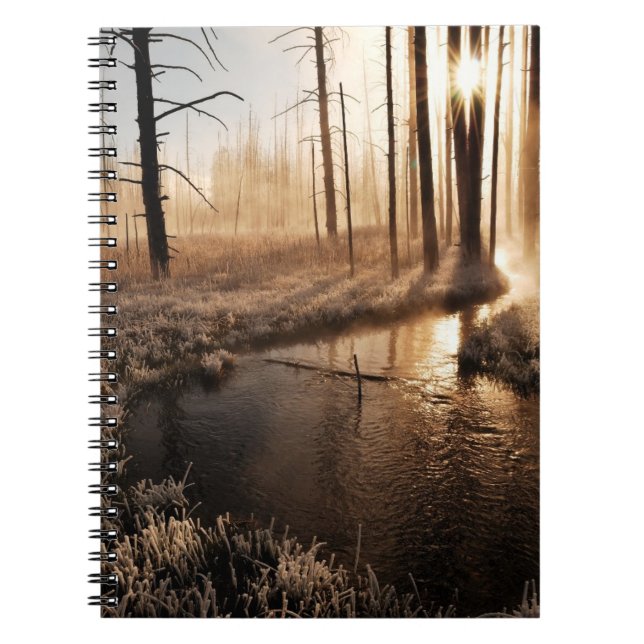 Caderno Espiral Manhã gelado de Yellowstone (Frente)