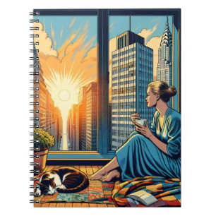 Caderno Espiral Manhã na Cidade Mulher Refletindo