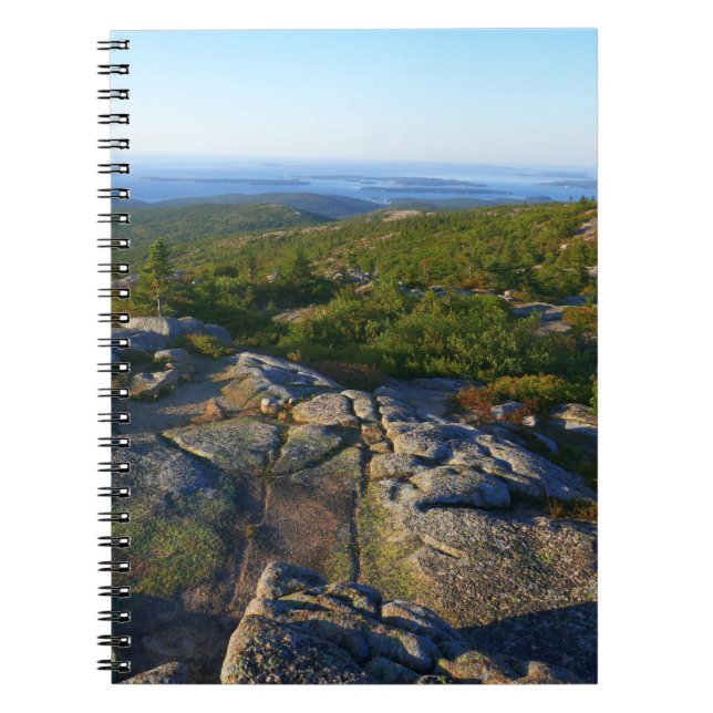 Caderno Espiral Manhã no topo Montanha Cadillac em Acadia (Frente)