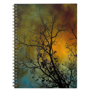 Caderno Espiral Manhã tempestuosa com bloco de notas de árvore