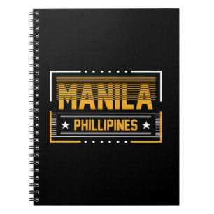 Caderno Espiral Manila Filipinas Tipografia Moderna Desenho de Via