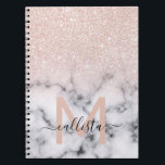 Caderno Espiral Mânre de Mármore Dourado brilhante Rosa<br><div class="desc">Este padrão elegante e feminino é perfeito para a mulher moderna. Ele apresenta brilho rosa dourado cintilante impresso por cima de um preto e com padrão de mármore no estilo de um gradiente ombre. É a moda, legal, chica, luxo e na moda. ***NOTA DE DESIGN IMPORTANTE: Para qualquer solicitação de...</div>