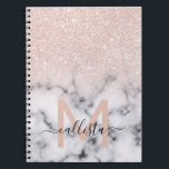 Caderno Espiral Mânre de Mármore Dourado brilhante Rosa<br><div class="desc">Este padrão elegante e feminino é perfeito para a mulher moderna. Ele apresenta brilho rosa dourado cintilante impresso por cima de um preto e com padrão de mármore no estilo de um gradiente ombre. É a moda, legal, chica, luxo e na moda. ***NOTA DE DESIGN IMPORTANTE: Para qualquer solicitação de...</div>