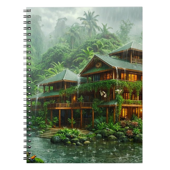 Caderno Espiral Mansão da Floresta Tropical (Frente)