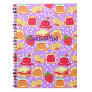 Caderno Espiral Manteiga De Amendoim E Geleia De Morango