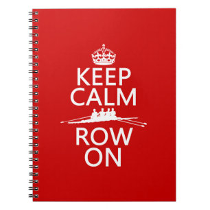 Caderno Espiral Mantenha a calma e a fileira em (escolha toda a