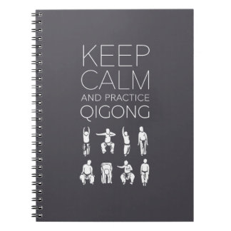 Caderno Espiral Mantenha a calma e a prática Qigong