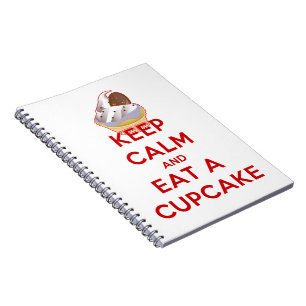 Caderno Espiral Mantenha a calma e coma um cupcake
