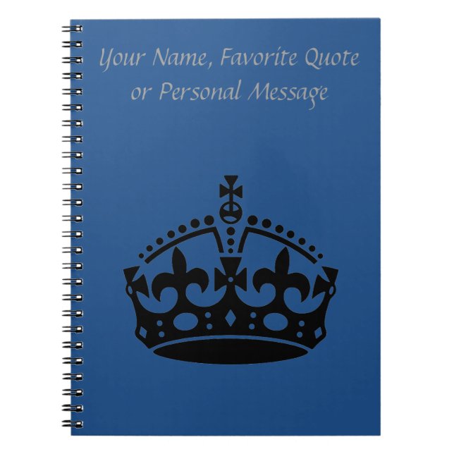 Caderno Espiral Mantenha a Calma e Continue com a Coroa (Frente)