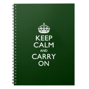 Caderno Espiral MANTENHA A CALMA E CONTINUE COM O Verde