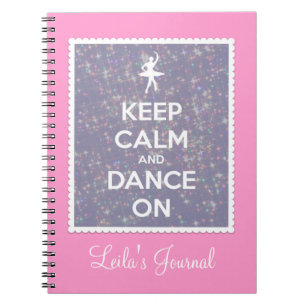 Caderno Espiral Mantenha a calma e dance na lavanda Bokeh