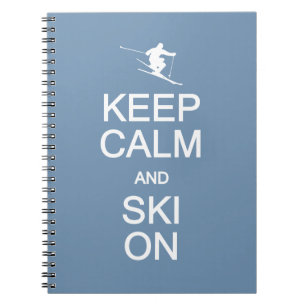 Caderno Espiral Mantenha a calma e esqui no notebook de cor person