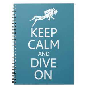 Caderno Espiral Mantenha a calma e mergulhe no notebook de cor per