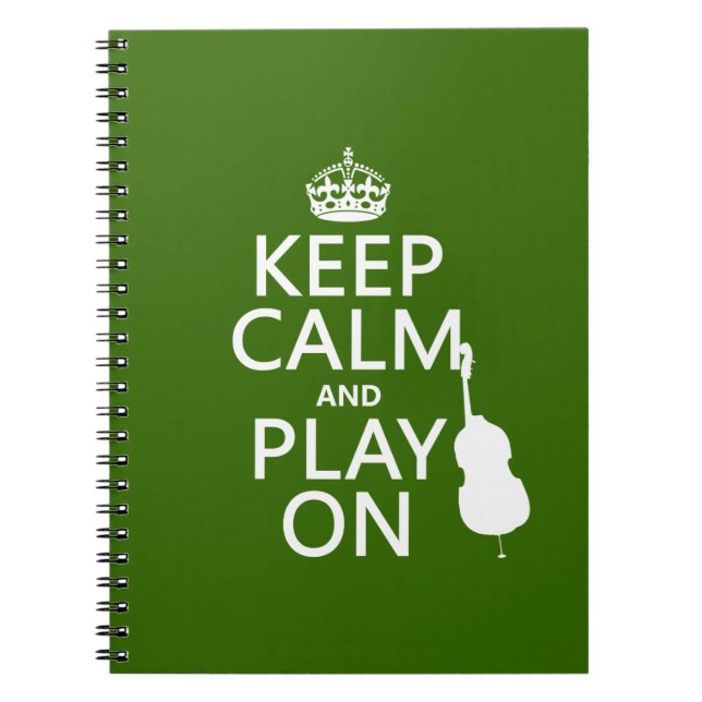 Caderno Espiral Mantenha a calma e o jogo em (violoncelo) (alguma (Frente)