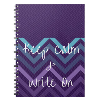 Caderno Espiral Mantenha a calma & escreva-a no Diário roxo de