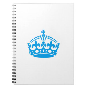 Caderno Espiral Mantenha calma e azul coroa da vitória