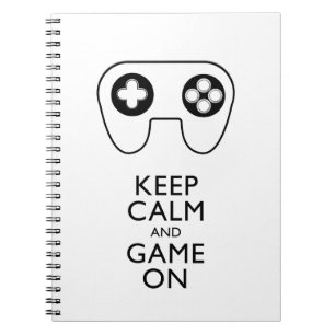 Caderno Espiral MANTENHA CALMA E JOGO LIGADOS - PAPEL DE jogos