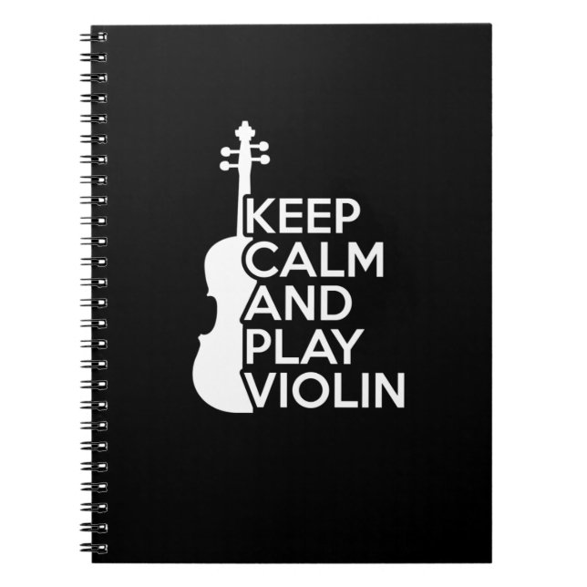 Caderno Espiral Mantenha calma e toque violino (Frente)