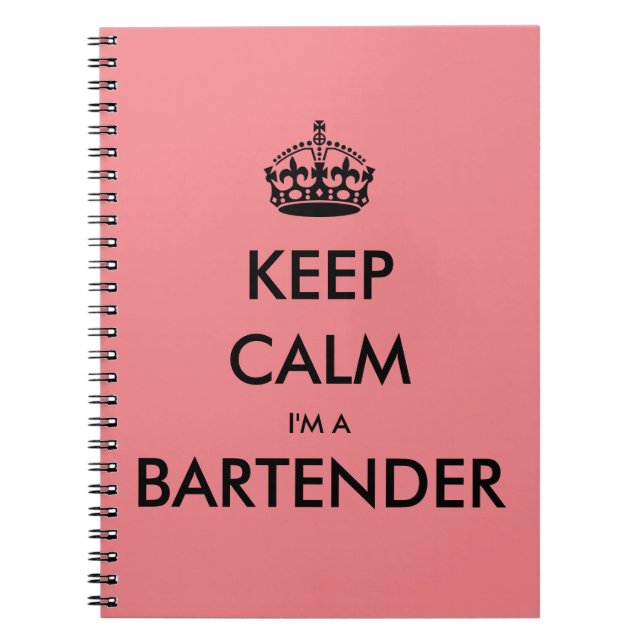 CADERNO ESPIRAL MANTENHA CALMA, EU SOU UM BARTENDER (Frente)