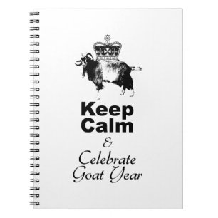 Caderno Espiral Mantenha Calmo e Celebre o Ano do Bode 2027 NB1