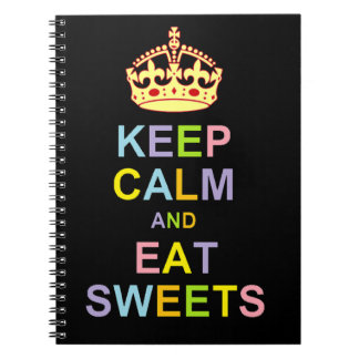 Caderno Espiral Mantenha calmo e coma doces