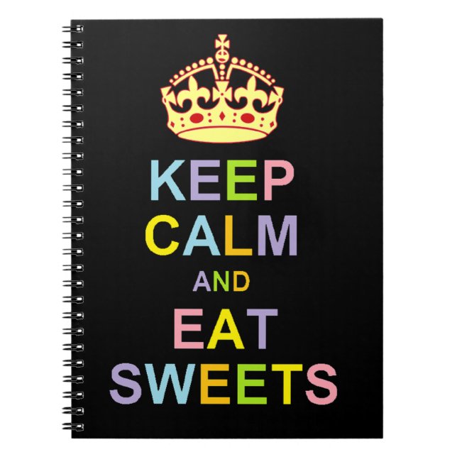 Caderno Espiral Mantenha calmo e coma doces (Frente)